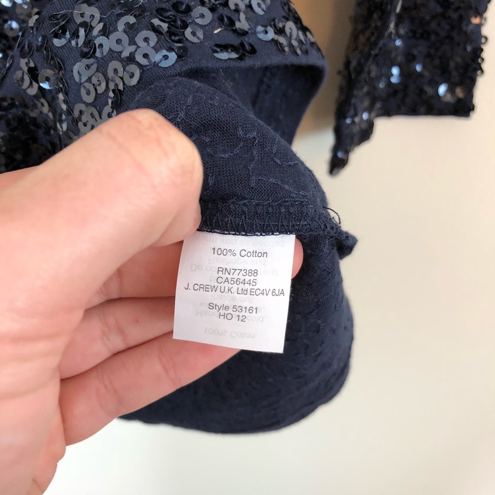 J.Crew Navy Sequin Top Size XXS - Picture 5 of 6